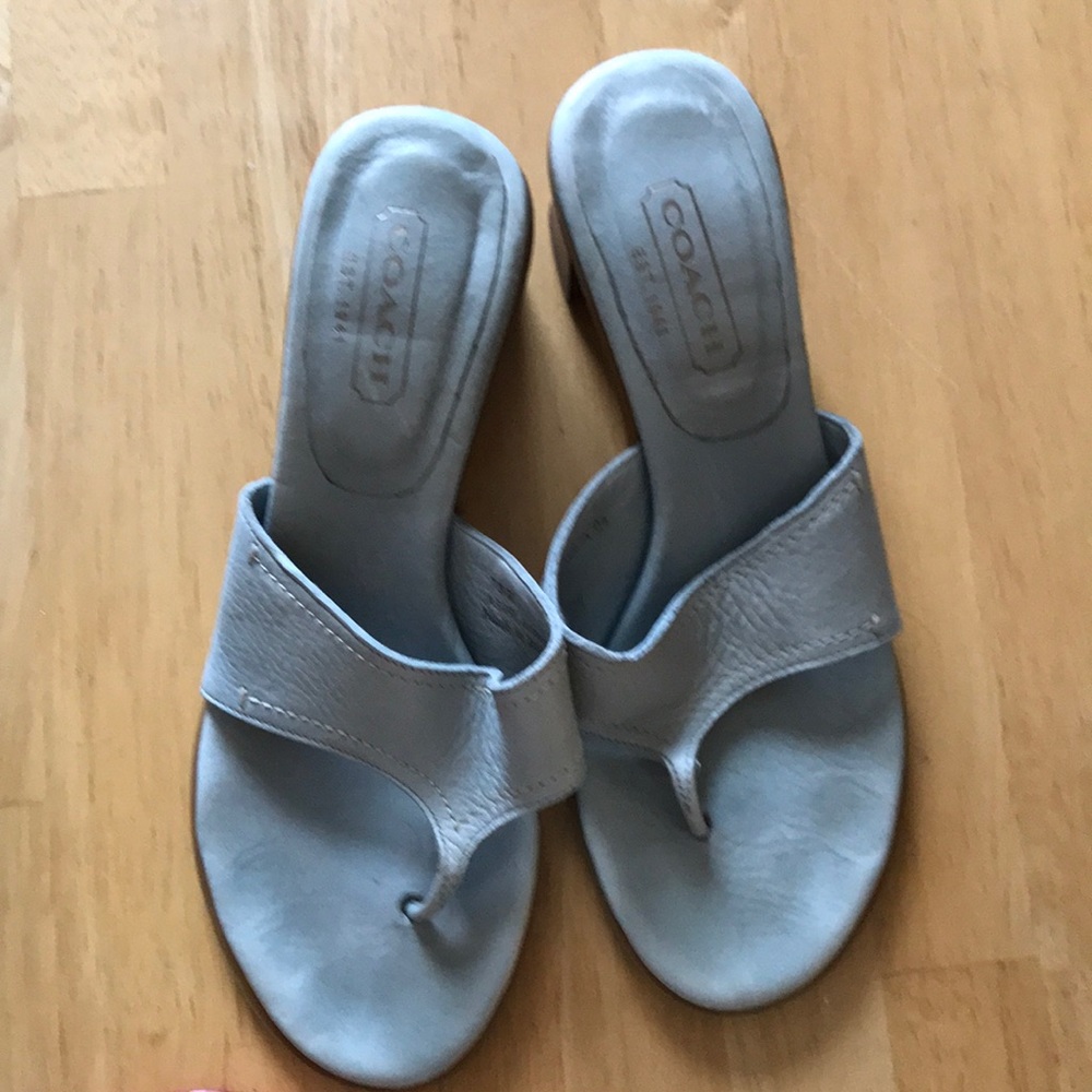 Very light blue coach heels